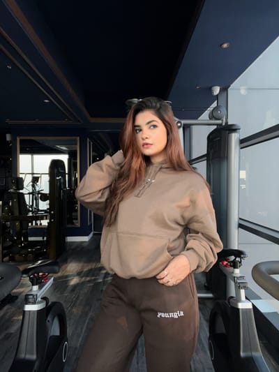 Gym*shark Unisex Brown Tan color oversized hoodie_img_0